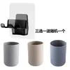 Soporte para cepillos de dientes sin perforaciones montado en la pared, soporte para vaso de enjuague bucal, soporte para cepillos de dientes, juego para el hogar, Almacenamiento, Artefacto automático para exprimir pasta de dientes