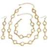 Novo Colar Geométrico Simples e Moderno Flor Oca Pulseira de Temperamento Conjunto de Brincos Personalizados Retrô para Mulheres Vida Diária