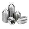 Acero Inoxidable 304 Hexagonal Socket Cabeza Cónica Tornillo de Fijación Máquina Cabeza Cónica Sin Cabeza Tornillo Prisionero Punta Afilada M6M8M10M12