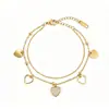 Pulsera popular de titanio y acero estilo ins, moderna, versátil, corazón, mariposa, estrella, geométrica, de acero inoxidable, joyería para la mano
