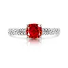 Anel Quadrado Grosso Torcido com Flor de Gelo de Pedra Preciosa Colorida em Promoção ao Vivo Anel com Diamante de Alto Carbono Joias Dropshipping