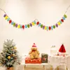 Decoración navideña Guirnalda banderas coloridas tienda tienda de té con leche decoración clip árbol de Navidad fieltro pequeñas banderolas para tirar