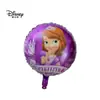 Al por mayor una variedad de globos de película de aluminio de 18 pulgadas con forma de bola redonda, corazón, Princesa Sofía, Sirena, juguetes de cumpleaños para niña de bebé