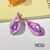 64X30Mm Chapado en Color Degradado Bicolor Caracola Grande Acrílico Llavero Colgante DIY Accesorio