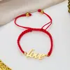 Colgante de Letra Inglesa de Amor Casual y de Moda Estilo Ins Femenino Elegante Pareja Pulsera de la Suerte Fabricante Stock Listo
