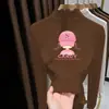 Blusa Térmica Versátil de Manga Longa com Fleece Escovado para Meninas com Gola Meio-Alta Franzida Chegada Nova Outono/Inverno 2026