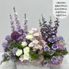 Arreglo de Piso para Boda Púrpura Romántico Banquete de Compromiso Diseño Salón de Bodas Escenario Guía de Camino Flor Decoración de Boda Arte Floral Artificial