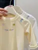 Nuevo Estilo Camiseta Base Bordada Estilo Coreano para Niñas Primavera para Bebés Moda Tendencia Top Infantil Ropa Infantil