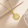 Collar de Cadena para Clavícula con Colgante de Símbolo Icono de las Doce Constelaciones Nuevo Transfronterizo Europeo y Americano Cadena de Pareja Venta al por Mayor