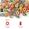 Contas de Ábaco Coloridas Planas Redondas Queimadas em Forno Cerâmico, Contas Espaçadoras com Furo Grande, Acessórios para Pingentes DIY, Peça Única