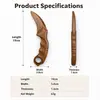 Cuchillo de garra de sándalo macizo, tallado de una sola pieza de madera, un juguete de madera decorativo sin hoja