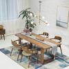 Mesa de Jantar e Conjunto de Cadeiras de Madeira Maciça Retangular Moderno Simples Mesa de Jantar Doméstica para Espaço Pequeno de Apartamento Mesa de Jantar e Cadeiras Nórdicas Economizadoras de Espaço