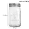 Frasco de Mason 16oz Frasco de Vidrio Mason Ensalada de Verduras Mermelada Frasco Sellado Frasco para Bebidas Frías Taza de Mason Exclusiva Transfronteriza