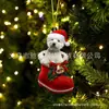 Meias de Natal Novas Transfronteiriças Pingente de Cachorro Tema Árvore de Natal Pendurado Presente Decoração de Natal Pingente de Cachorro Fofo