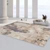 Alfombra de Franela Nórdica de Lujo Ligero Sala de Estar Alfombra Grande Abstracta Dormitorio Alfombra de Cabecera Manta Completa Alfombra Suave y Delicada con la Piel