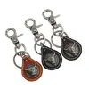 Joyas de Moda Transfronterizas de Alta Venta Colgante Creativo de Aleación con Cabeza de Toro Llavero Decorativo Accesorios de Cuero Tejido Adorno Colgante