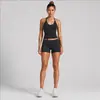 Conjunto de roupa de yoga transfronteiriço para mulheres, secagem rápida, lindo design nas costas, conjunto de colete para esportes ao ar livre, conjunto casual para corrida e fitness