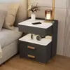 Mesita de Noche Inteligente Dormitorio Uso en Casa Multifuncional Luz Colgante Lujo Simple con Cerradura de Contraseña y Huella Dactilar Gabinete de Mesita de Noche Madera