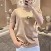 Camiseta de algodão mercerizado com gola redonda e mangas curtas, estilo europeu de luxo leve, com strass, corte justo, nova camiseta de manga curta para verão, masculina