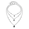 Collar de gota de sangre gótica de tendencia europea y americana de Amazon, collar negro en forma de Y a la moda, joyería para fiesta y vacaciones, regalo
