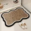 Alfombrilla de Baño de Barro Diatomeas Retro de Alta Calidad, Absorbente de Agua, Secado Rápido, para Inodoro, Entrada de Baño, Suelo Antideslizante