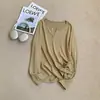 Camisa de algodón de manga larga de moda con botones de ojo de gato, juvenil y elegante, adecuada para otoño e invierno, corte holgado, adelgazante, top de moda, camiseta para mujer