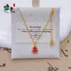 Colar com Borla de Talismã da Sorte Dourado Estilo Xiaohongshu, Cabide Azul para Mulheres, Design de Luxo Leve, Gargantilha de Cabide Azul e Rosa