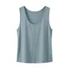 Colete Feminino de Lyocell Tencel Linho de Comprimento Médio Sem Mangas, Camada Interna Elegante para o Trabalho, Top Soltinho que Valoriza o Corpo