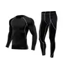 Conjunto de treino de secagem rápida para esportes ao ar livre transfronteiriço, conjunto respirável para corrida e fitness, roupa de compressão 3D respirável e que absorve o suor de alta elasticidade