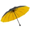 Paraguas Negro de Goma Gruesa Reforzada Resistente al Viento Automático de Doble Costilla Extra Grande para Tres Personas Unisex para Sol o Lluvia Estudiante Resistente a Tormentas