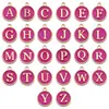 Acessórios para Joias DIY de Liga 26 Tipos de 1 Conjunto Cada Letras Inglesas Pingente com Gotejamento de Óleo Dupla Face Material para Pulseira Brincos