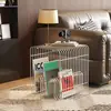 Revistero, Estantería de Almacenamiento Lineal, Mesita de Noche, Estantería de Almacenamiento, Mesa para Sofá, Revistero, Mesa de Centro, Mesa Auxiliar Geométrica de Metal