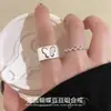 Anillo Abierto de Mariposa Escarchado de Borde Ancho para Mujer, Diseño de Nicho, Anillo para Dedo Índice, Anillo Simple y Versátil de Estilo Frío