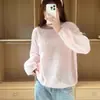 Blusa Suéter Fina de Mohair con Lentejuelas para Mujer, Nuevo Estilo Primavera y Otoño, Tejido Calado Protector Solar, Top de Verano Estilo Perezoso