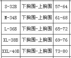 尺码表
