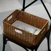 Cesta de Armazenamento para Gabinete Kens Mesa de Centro Japonesa Caixa de Diversos Rattan Sintético Trançado Cesta de Armazenamento para Entrada Casa Caixa de Armazenamento para Mesa