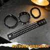 Novo Estilo Europeu e Americano Conjunto de 4 Peças Pulseira de Corrente Punk Pulseira Personalizada Masculina Pulseira Estilo Hip-Hop com Rebites