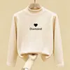 Camada de base estilosa com forro de fleece para meninas, coleção outono/inverno 2026, nova blusa infantil de manga longa, camiseta de bebê