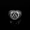 Anillo Masónico Vintage Plateado, Anillo Único Audaz y Versátil, Anillo para Dedo Índice Estilo Hip-Hop Punk Americano, Venta Directa del Fabricante