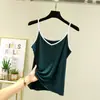 Camisola de Modal con Cuello en V para Mujer, Top sin Mangas, Capa Interior, Corte Ajustado, Tallas Grandes, Ropa de Casa, Casual y Versátil