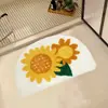 Alfombrilla Pequeña Floral Fresca para Piso de Baño Manta de Dibujos Animados para Mesita de Noche de Dormitorio Alfombrilla Resistente a Manchas para Entrada Felpudo para Puerta de Entrada Alfombra Decorativa para Sala de Estar