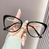 Las nuevas gafas de ojo de gato ultraligeras y modernas con miopía retro para mujer se pueden equipar con un artefacto de grado sin maquillaje adecuado para ojos de cara cuadrada.