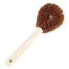 Escova de Aço Inoxidável Colorida com Cabo Longo para Panelas, Escova de Panela Bicolor Removível, Escova de Panela com Cabo Longo Descontaminante, Escova de Panela de Bambu, Escova de Panela de Palma de Coco