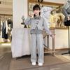 Conjunto Deportivo Casual para Niñas 2026 Primavera y Otoño Nuevo de Moda Conjunto de Dos Piezas Sudadera y Pantalones de Pierna Ancha