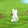 Paraíso do Coelho Ornamento de Paisagem em Miniatura, Animal Fofo de Desenho Animado, Casa de Coelho com Cenoura, Acessórios de Resina para Jardinagem, Artesanato Feito à Mão