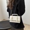 Nova Bolsa Tiracolo Estilo Universitário de Verão 2024 Estilo Britânico Simples Casual Pequena Quadrada Estampa Ondas d'Água Bolsa Transversal