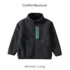 Jaqueta infantil de fleece para meninos e meninas, blusa de fleece espessa, jaqueta com zíper e gola alta para bebê, forro interno para aquecimento no outono e inverno
