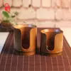 Cesta de bambú para tazas directa de fábrica, retro, en forma de U Zen, con textura, portavasos antiguo, tubo de bambú para tazas, tubo de almacenamiento de bambú