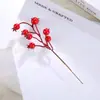 Simulação de fornecimento transfronteiriço de Natal Acessórios para galhos de flores Simulação de planta verde Decoração de feriado Planta de simulação Fruta vermelha Fruta de baga Galho de frutas
