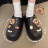 2025 Verano para Mujer Nuevo Lindo Dibujo Animado DIY Capibara Helado Zapatos de Cueva Ropa de Abrigo Zapatillas Casuales de Suela Suave